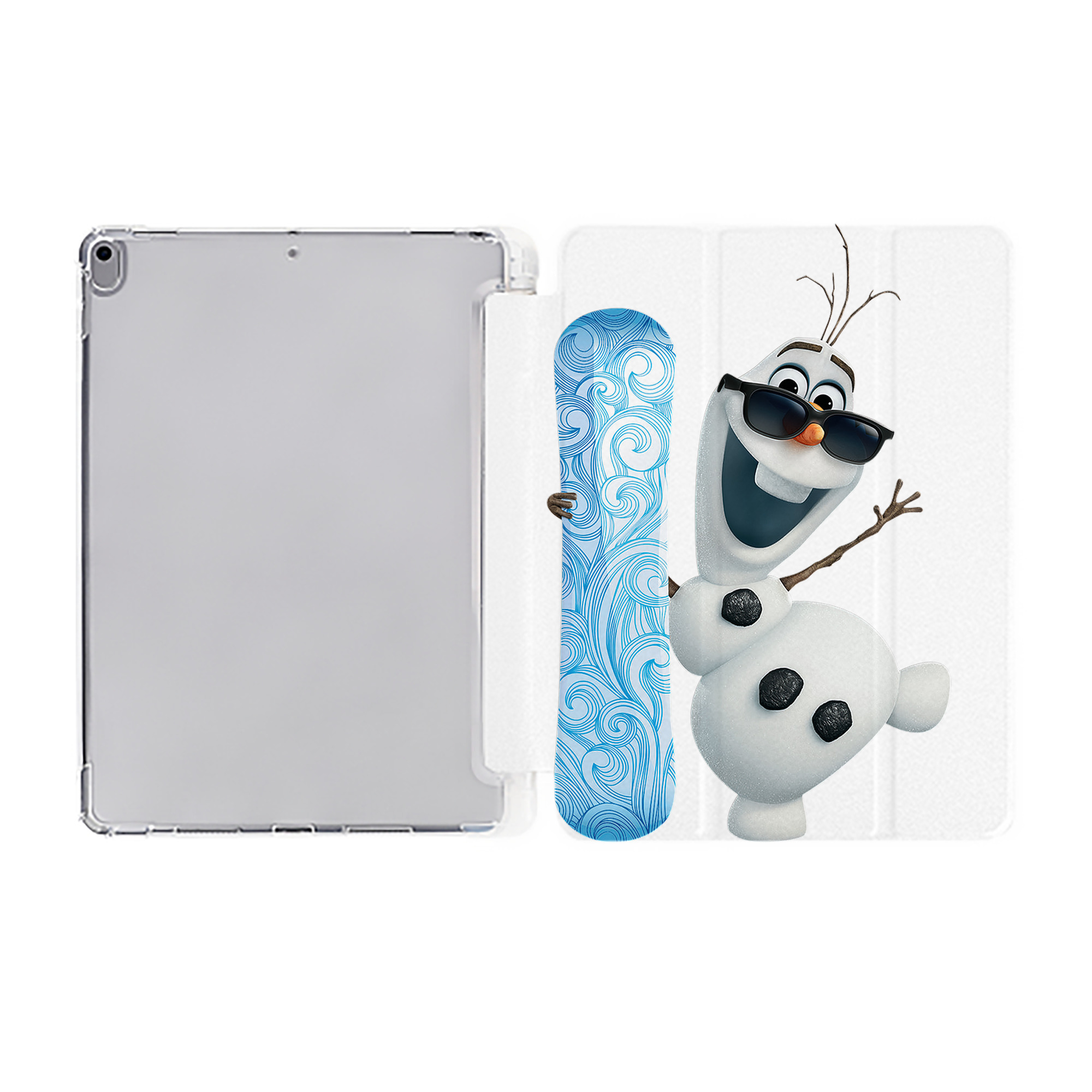 （画像用） アナと雪の女王 アンナ エルサ Frozen Anna Elsa IPad ケース ペン収納付き 三つ折りスタンド PUレザー×シリコン 対応機種9.5/10.5/10.9インチ